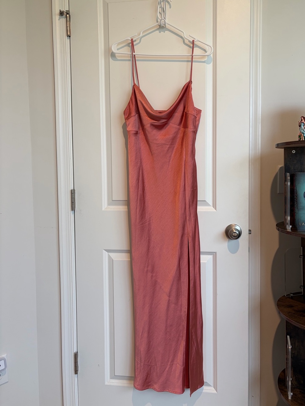 Petal & Pup Dusty Rose/Coral Cowl Neck Slip Maxi Dress
